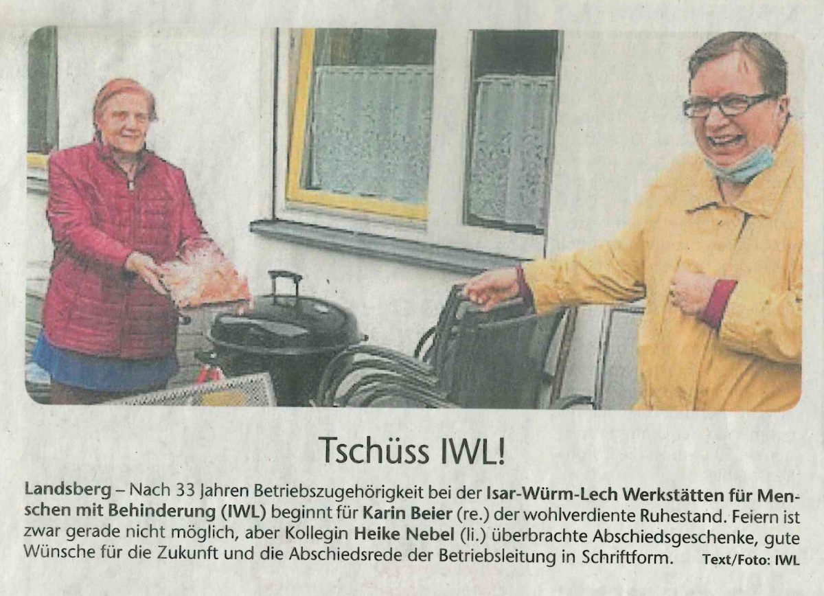 Zeitungsartikel IWL Kreisbote Landsberg