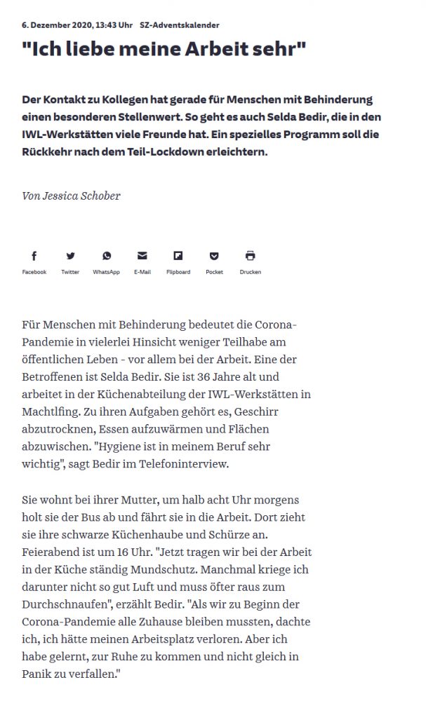 Zeitungsbericht Süddeutsche Zeitung IWL