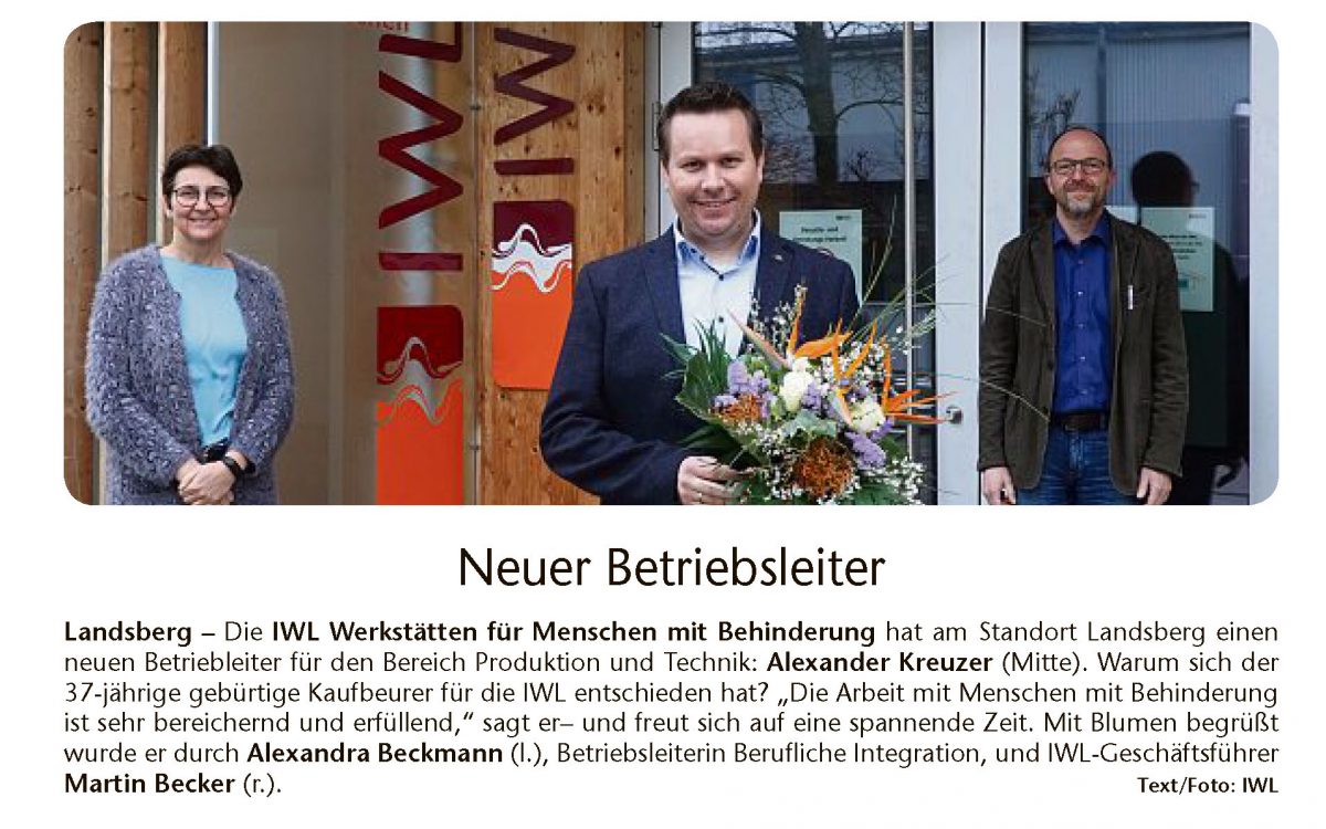 Neuer Betriebsleiter Alexander Kreuzer bei der IWL