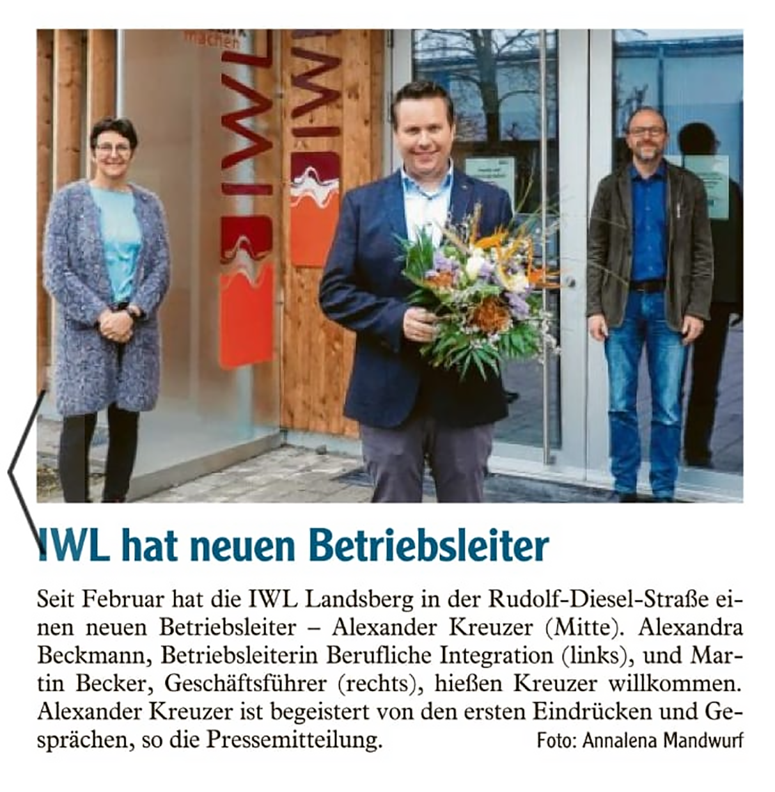 Neuer Betriebsleiter IWL Landsberger Tagblatt