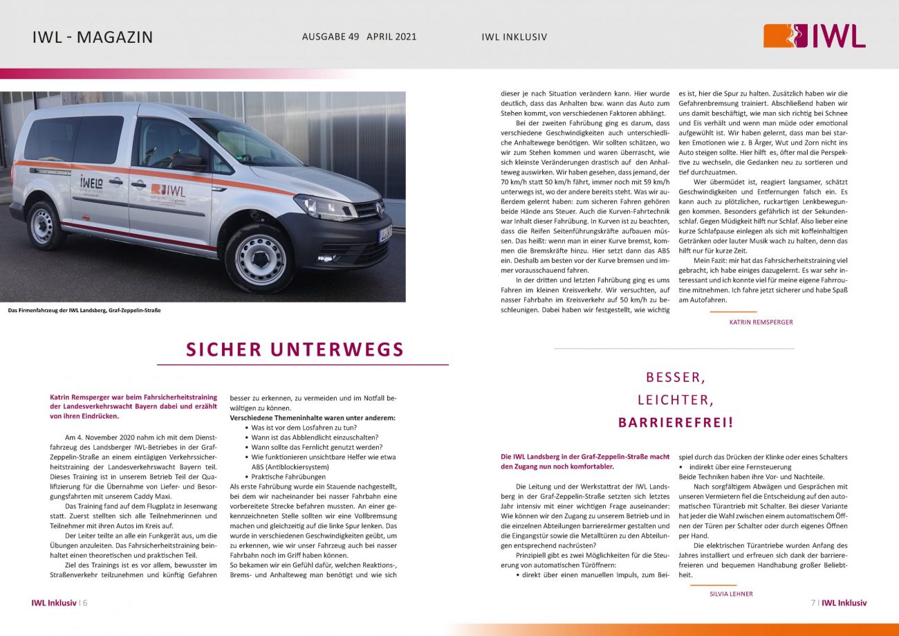 IWL-Magazin Fahrsicherheitstraining mit dem KFZ