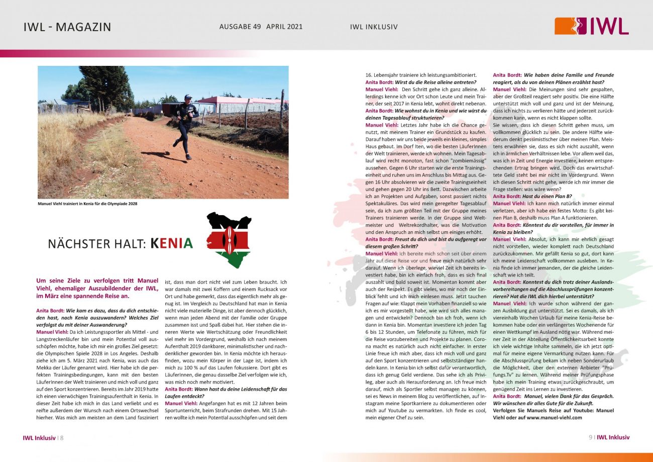 IWL-Magazin Interview mit Manuel Viehl über seine Auswanderung nach Kenia