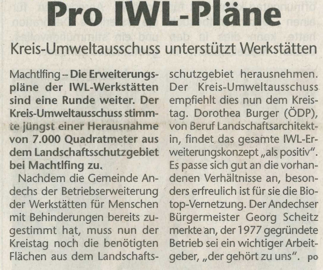 Pro IWL Pläne Kreisbote Starnberg