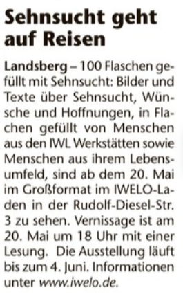 Kreisbote Landsberg Vernissage IWL Sehnsucht geht auf Reisen